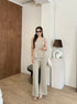 V-Neck Sleeveless Vest With Trousers sets